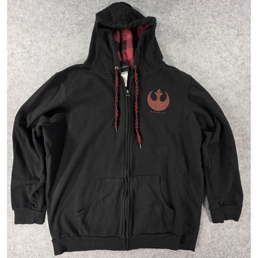 Star Wars Rebels The Last Jedi XXL Hoodie Black Red Logo Pullover Lucasfilm 2XL